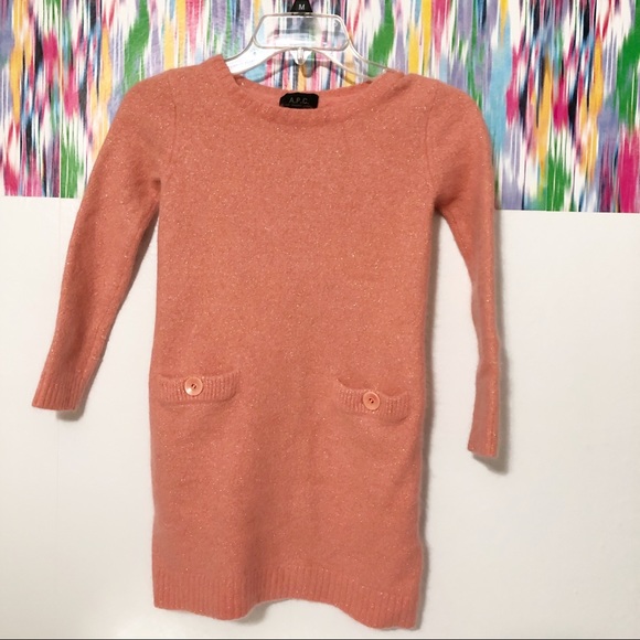 A.P.C. Salmon Pink wool blend tunic sweater - Picture 2 of 6